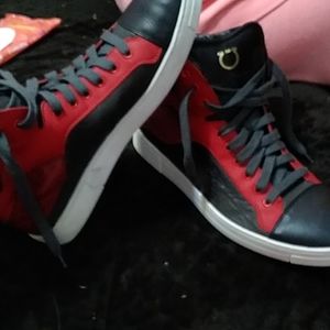 Salvatore FerragamoStephen Two-Tone Hi-Top Sneaker Size 8 D